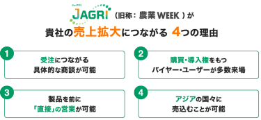 農業WEEKが貴社の売上拡大につながる 3つの理由