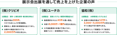 展示会出展を通して売上を上げた企業の声