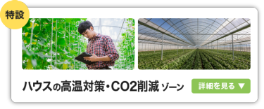 ハウスの高温対策・CO2削減ゾーン