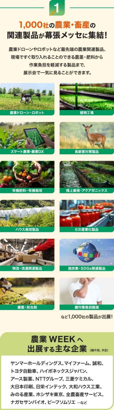 1,000社の農業･畜産関連製品が幕張メッセに集結！