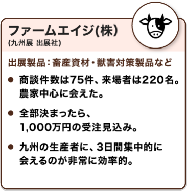 出展社の声：ファームエイジ(株)