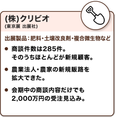 出展社の声：(株)クリビオ