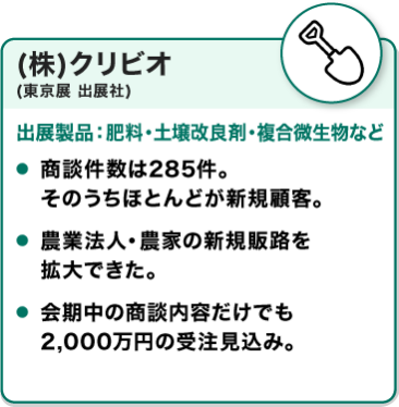 出展社の声：(株)クリビオ